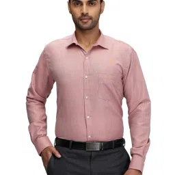 Park Avenue Orange Slim Fit Self Pattern Shirt image 1