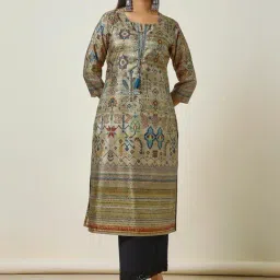 Soch Beige Printed Straight Kurta-picture-15