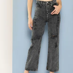 Aarika Black Denim Straight Fit Jeans image 1