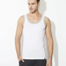 Van Heusen White Cotton Regular Fit Vest image 1