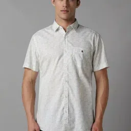 Louis Philippe White Cotton Slim Fit Printed Shirt-picture-32