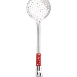 HAZEL Silver Stainless Steel Puri Frying Strainer Jhara Versatile Deep Fry Chalni with Handle image 4