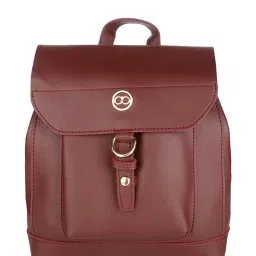 Gio Collection Brown Solid Backpack image 1