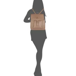 Gio Collection Tan Solid Backpack image 5