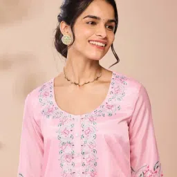 Daali Pink Regular Fit Printed Kurta image 5