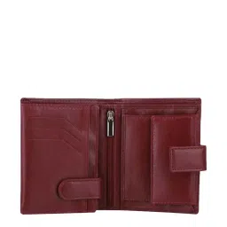 Kara Maroon Leather Bi Fold Wallet for Men image 4