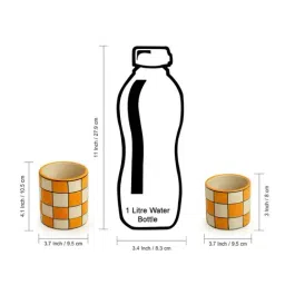 ExclusiveLane 'Shatranj Check' Handpainted Planter Pots In Ceramic (Set of 2) image 4