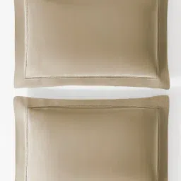 Sansaar Gold Cotton Plain Pillow Cover - Set of 2 image 2