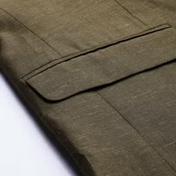 Peter England Men Olive Green Solid Neo-Slim Fit Single-Breasted Formal Blazer image 5