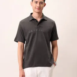 U.S. Polo Assn. Denim Co. Grey Cotton Slim Fit Printed Polo T-Shirt-picture-28