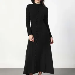 Showoffff Black Cotton Regular Fit Dress-image-49