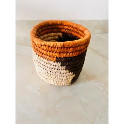 Swadeh Brown Fibre Abstract Haven of Husk Planter Holder - Set of 2 image 3