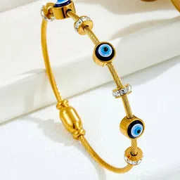 DressBerry Gold-Plated American Diamond Bangle-Style Bracelet-picture-16
