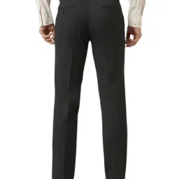 Peter England Grey Slim Fit Texture Trousers image 2