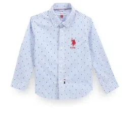 U.S. Polo Assn. Kids Blue Striped Full Sleeves Shirt-image-84
