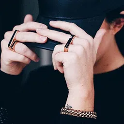 J.S ENTERPRISES Unisex Set Of 2 Antique Stainless Steel Finger Ring image 5