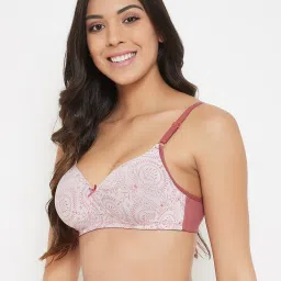 Clovia Pink Non Wired Padded T-Shirt Bra image 1