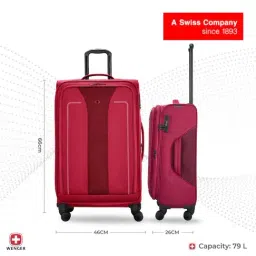 Wenger Burgundy Fantic Pro Large Soft Sided Checked Luggage - Set of 3 image 4