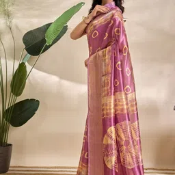 RAJMUDRAFASHION Woven Design Zari Silk Blend Handloom Mysore Silk Saree image 5