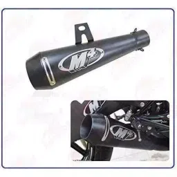 RA Accessories Black M4 with Mesh Silencer Exhaust for Bajaj Discover 100 image 2