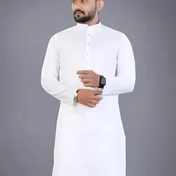 shreeram Men Solid Straight Kurta (White) image 2