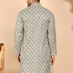 anouk mirage Anouk Rustic Geometric Printed Mandarin Collar Pure Cotton Straight Kurta image 2