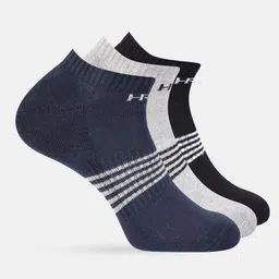 HRX by Hrithik Roshan Men Pack of 3 Striped Ankle-Length Socks-picture-15