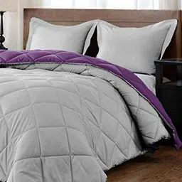 RF RELAXFEEL Purple Heavy Winter 210 GSM Reversible Microfiber Double Bed Comforter image 3