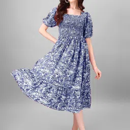 Raiyani Fashion Floral Print A-Line Midi Dress-picture-21