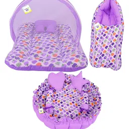 Babytoons Baby Bedding for New Born Mosquito Net Bed Sleeping Bag & Reversible Baby Nest Tub Bed (0-6 Months) (Purple)-picture-25