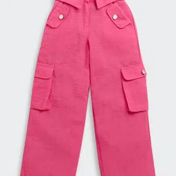 Tiny Girl Denim Woven Solid Cargo Pants - Rani-image-66