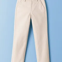 US Polo Assn Cotton Woven Full Length Solid Colour Trouser - Off White-picture-42
