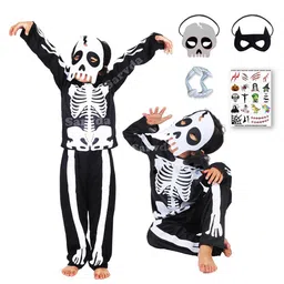 Sarvda Halloween Theme Full Sleeves Skeleton Costume With Dracula Mask & Teeth Prop - Black-picture-21