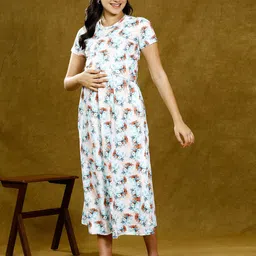 True Shape Print Maternity Midi Dress image 5