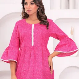 BAESD Floral Print Flared Sleeve Cotton Top-picture-26