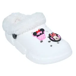 Yellow Bee Disney Featuring Minnie Mouse Applique Detailed Perforated Plush Line Detailed Clogs - White image 3
