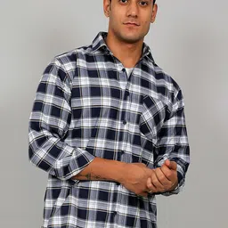 BLUEBIRD Men Buffalo Checked Cotton Shirts-picture-28