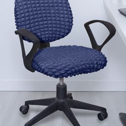 Cortina Set Of 6 Navy Blue Bubble Stretchable Office Chair Cover-picture-40