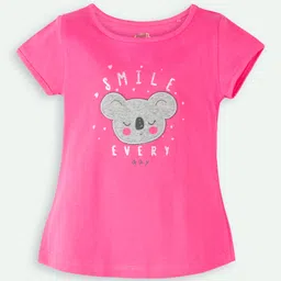 Ariel Cotton Knit Pack Of 5 Half Sleeves Unicorn & Typography Printed Tops - Yellow Pink Green & Navy Blue image 5