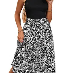 StyleCast Women Printed Halter Neck A-Line Backless Midi Dress image 3