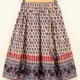 Babyhug Sleeveless Embroidered Choli Lehenga And Dupatta - Beige image 5