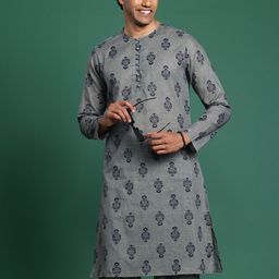 Sangria Men Floral Printed Kurta With Pyjamas-picture-23