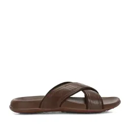 Spykar Men's Aralt Brown Cross Strap Sandals image 2