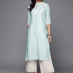 Libas Blue Printed Straight Kurta image 1