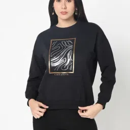 R&B Black Cotton Embellished Sweatshirt-picture-30