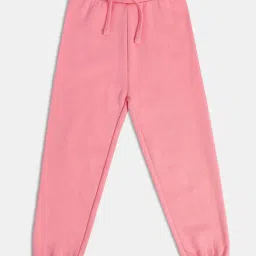 MINIKLUB Girls Pink Solid Full Sleeves Jogger image 1