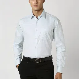 Van Heusen Blue Cotton Regular Fit Printed Shirt image 1