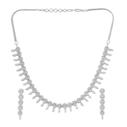 Saraf RS Jewellery Design AD studded Necklace with Earrings for Women & Girls image 1
