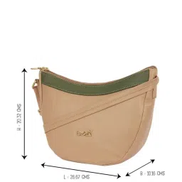 Enoki by Baggit Beige Solid Small Sling Handbag image 5
