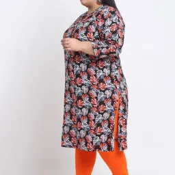 Melon by PlusS Black Printed A Line Kurta image 3